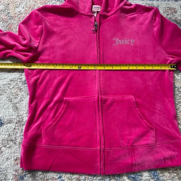 Vintage Juicy Couture Pink Velour Tracksuit Set Rhinestone Y2K Hoodie Pants - Picture 7 of 10